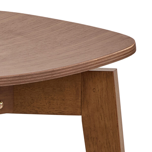 Roxby Round Dining Table in Walnut 105x76cm Included 4 Roxby Dining Chairs in Walnut - Image 11