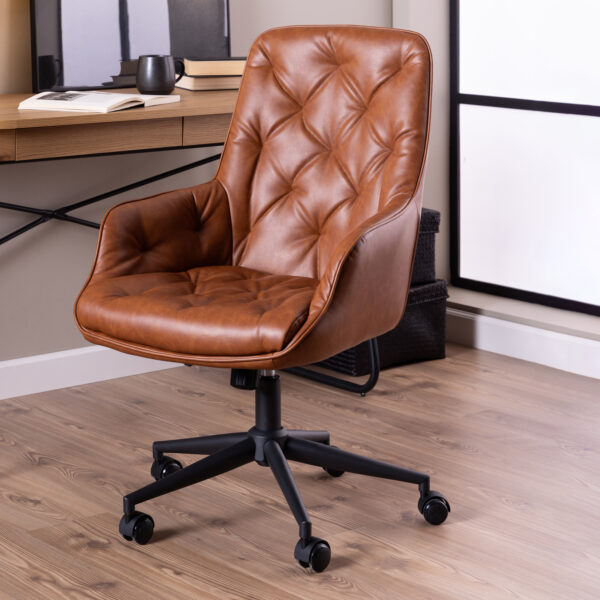 Erik Gas Lift Desk Chair in Brandy PU - Image 5