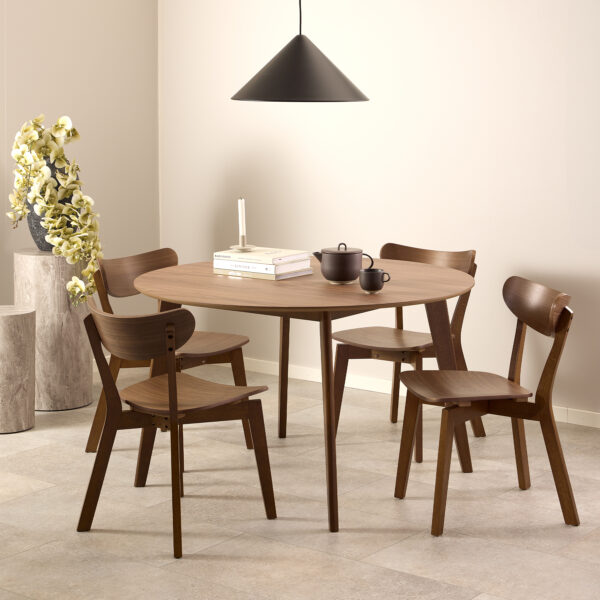 Roxby Round Dining Table in Walnut 120x76cm - Image 3
