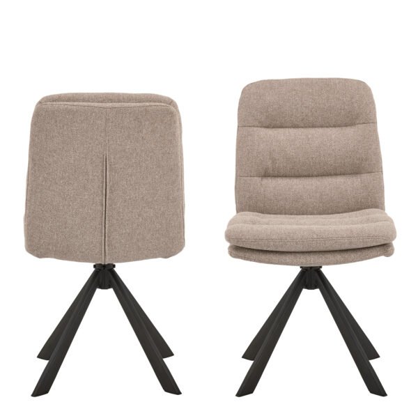 Dean Beige Swivel Dining Chair Set of 2 - Image 3