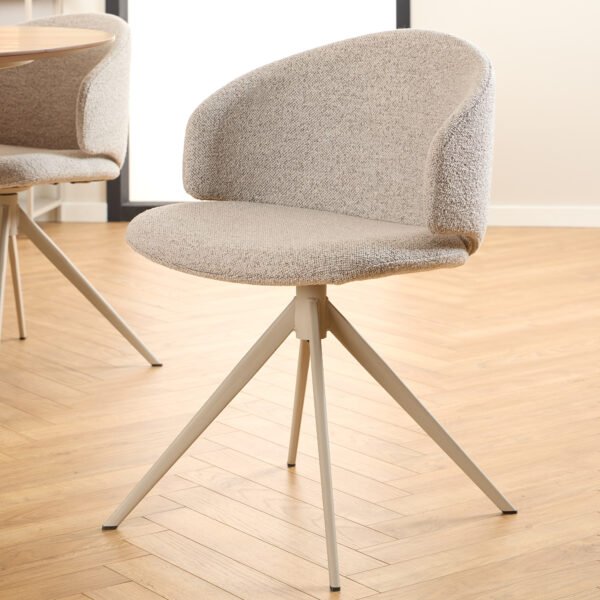 Ella Swivel Beige Dining Chair - Image 5