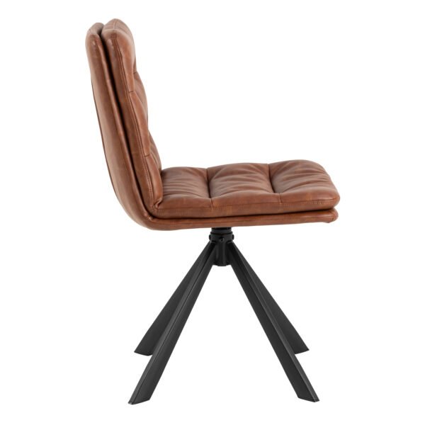 Dean Brandy PU Swivel Dining Chair Set of 2 - Image 4