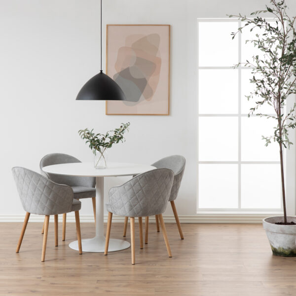 Ibiza Round Dining Table with White Top and White Base - Image 2
