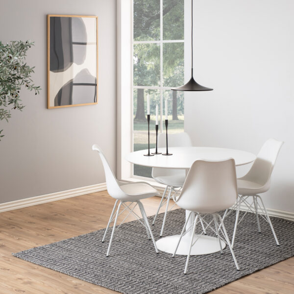 Ibiza Round Dining Table with White Top and White Base - Image 7