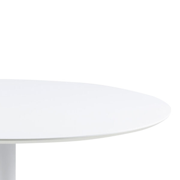 Ibiza Round Dining Table with White Top and White Base - Image 3