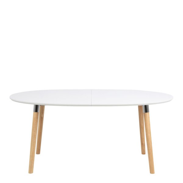 Belina Oval Dining Table in White & Oak - Image 3