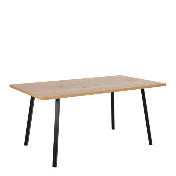 Cenny Dining Table in Oak & Black Included 4 Wilma Dining Chair in Light Grey - Image 2