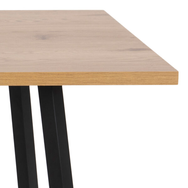 Cenny Dining Table in Oak & Black Included 4 Wilma Dining Chair in Light Grey - Image 4