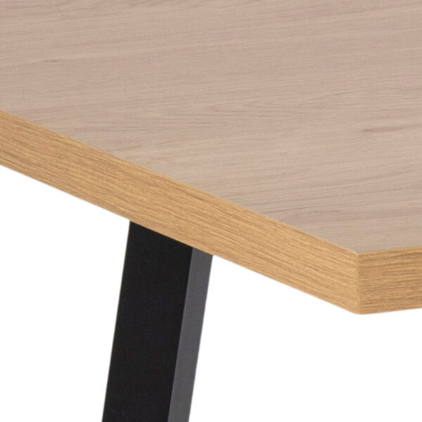 Cenny Dining Table in Oak & Black Included 4 Wilma Dining Chair in Light Grey - Image 5