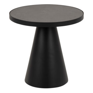 Soli Round Ceramic Coffee Table in Black 45,7x45cm