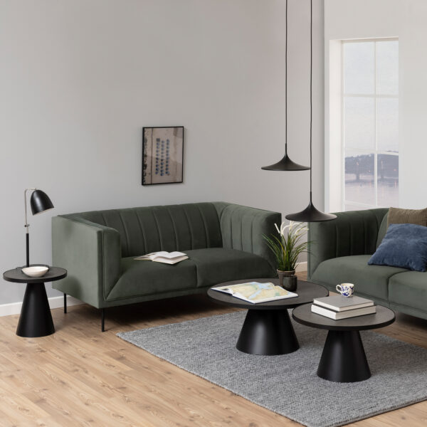Soli Round Ceramic Coffee Table in Black 65.7x40cm - Image 2