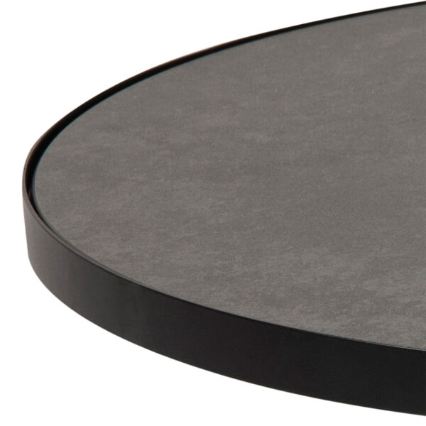 Soli Round Ceramic Coffee Table in Black 65.7x40cm - Image 4