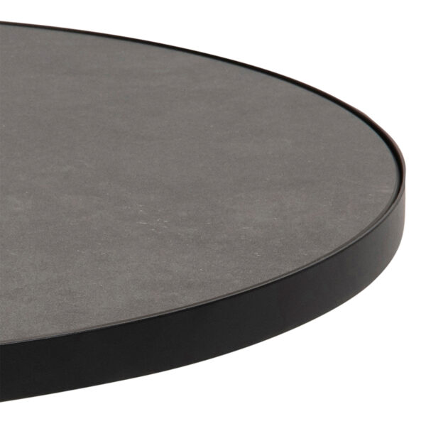 Soli Round Ceramic Coffee Table in Black 65.7x40cm - Image 5