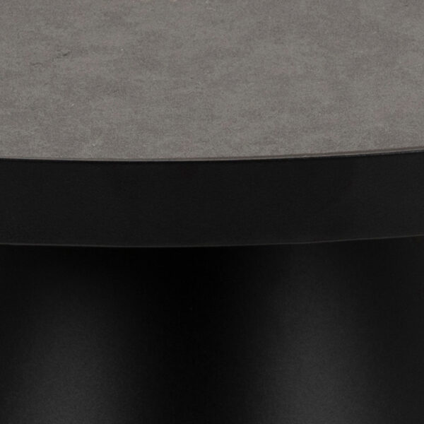 Soli Round Ceramic Coffee Table in Black 65.7x40cm - Image 6