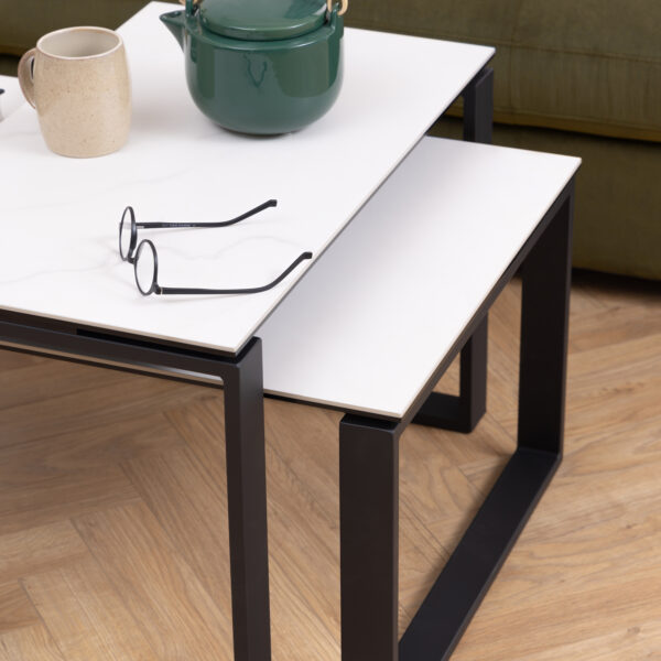 Katrine Coffee Table Set with White Ceramic Akranes Top - Image 4