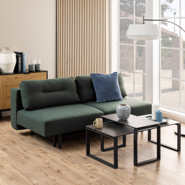 Katrine Ceramic Coffee Table Set in Black - Image 3