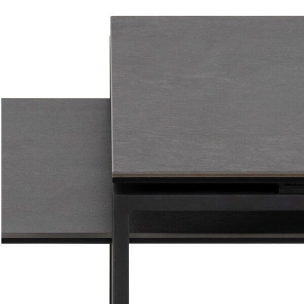 Katrine Ceramic Coffee Table Set in Black - Image 7