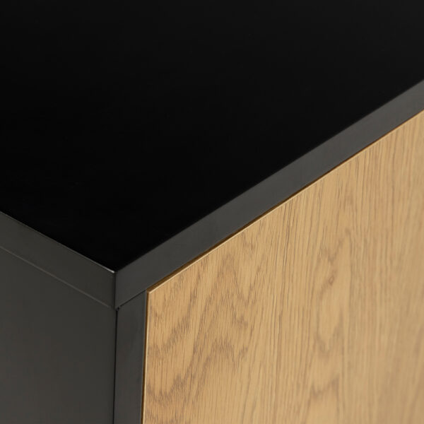 Seaford Sideboard with 2 Doors and 3 Drawers in Black - Image 6