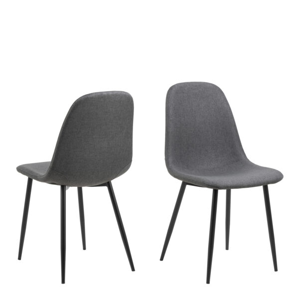 Malta Ceramic Round Dining Table in Black 90x75cm Included 4 Celia Dining Chair in Light Grey - Image 6