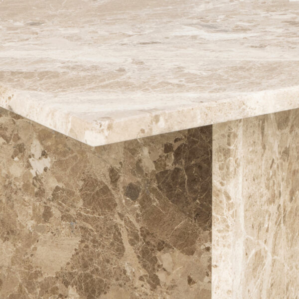 Vega Rectangular Coffee Table with Brown Marble Top 140cm - Image 8