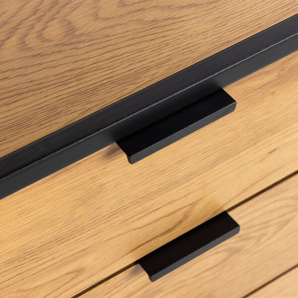 Swindon Bookcase with 2 Doors, 3 Drawers and 1 Shelves in Black - Image 8