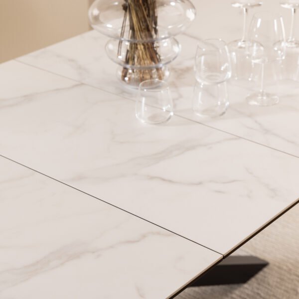 Heaven Extendable Dining Table with Ceramic White Top 200cm - Image 8