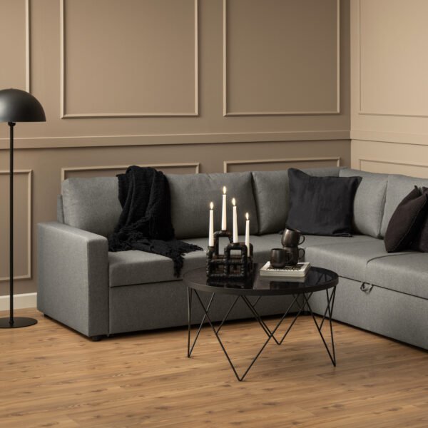Halstow Coffee Table in Black with Smoked Glass Top - Image 2