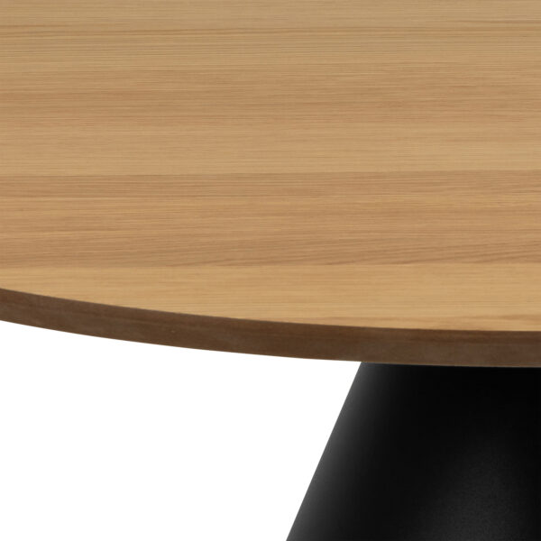 Soli Round Coffee Table in Oak/Black 85x40cm - Image 5