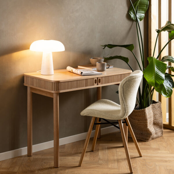 Batilda Dining Chairs with Cream Fabric and Oak Set of 2 - Image 4