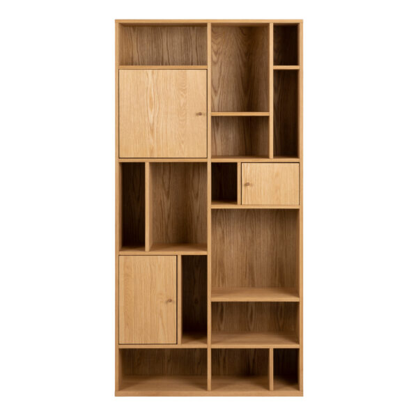 Rangoon 3 Door Large Bookcase in Oak - Image 2