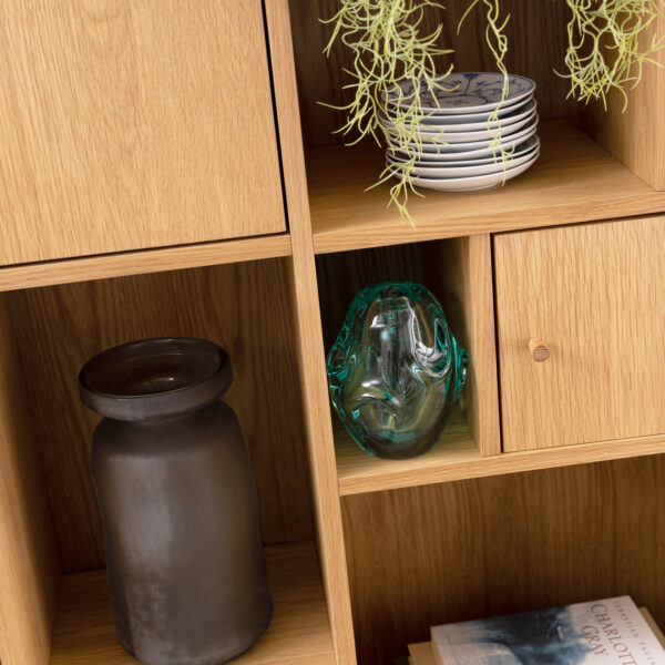 Rangoon 3 Door Large Bookcase in Oak - Image 7