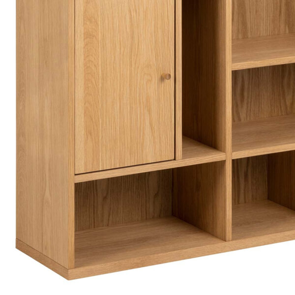 Rangoon 3 Door Large Bookcase in Oak - Image 9