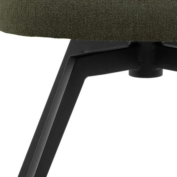 Soli Round Dining Table in Oak/Black 120x75cm Included 4 Darlene Dining Chair with Armrest and Swivel Function in Green - Image 10