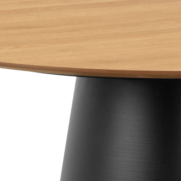 Soli Round Dining Table in Oak/Black 120x75cm Included 4 Darlene Dining Chair with Armrest and Swivel Function in Green - Image 5