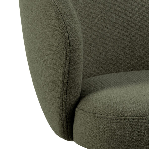 Soli Round Dining Table in Oak/Black 120x75cm Included 4 Darlene Dining Chair with Armrest and Swivel Function in Green - Image 9