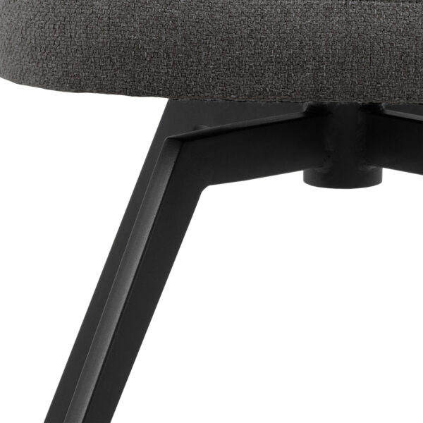 Soli Round Dining Table in Oak/Black 120x75cm Included 4 Darlene Dining Chair with Armrest and Swivel Function in Grey - Image 10