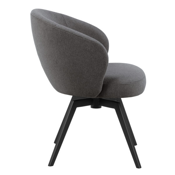 Soli Round Dining Table in Oak/Black 120x75cm Included 4 Darlene Dining Chair with Armrest and Swivel Function in Grey - Image 7
