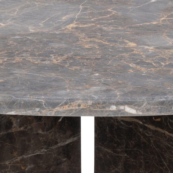 Vega Round Coffee Table with Marron Marble Top 90cm - Image 6