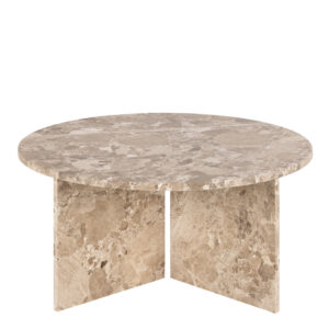 Vega Round Coffee Table with Brown Marble Top 90cm