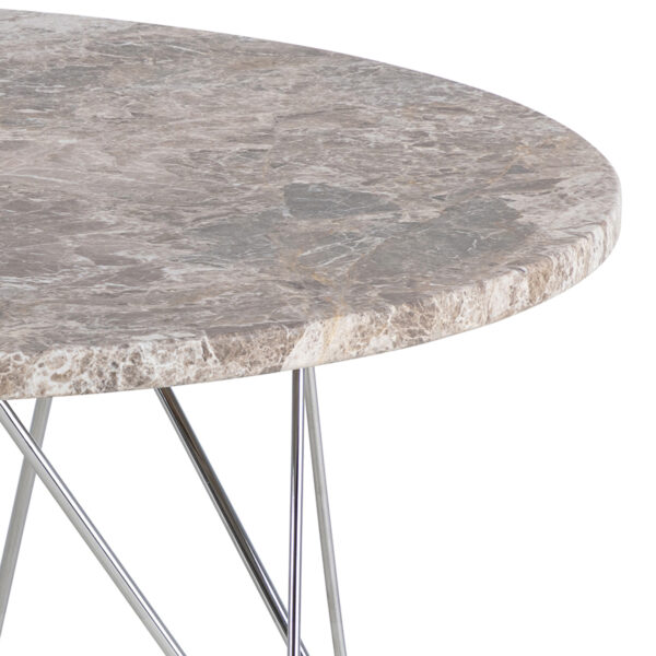 Prunus Round Coffee Table with Grey-Brown Marble Top - Image 7