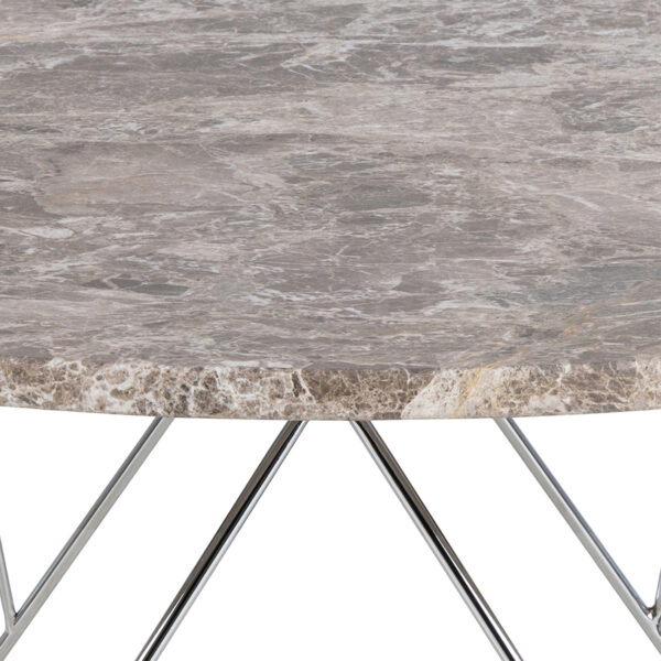 Prunus Round Coffee Table with Grey-Brown Marble Top - Image 8
