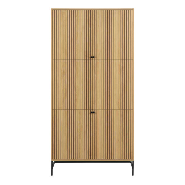 Albany Wardrobe 4 Doors in Black/Oak - Image 2