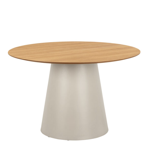 Soli Round Dining Table in Oak/Grey 120x75cm Included 4 Ella Swivel Beige Dining Chair - Image 3