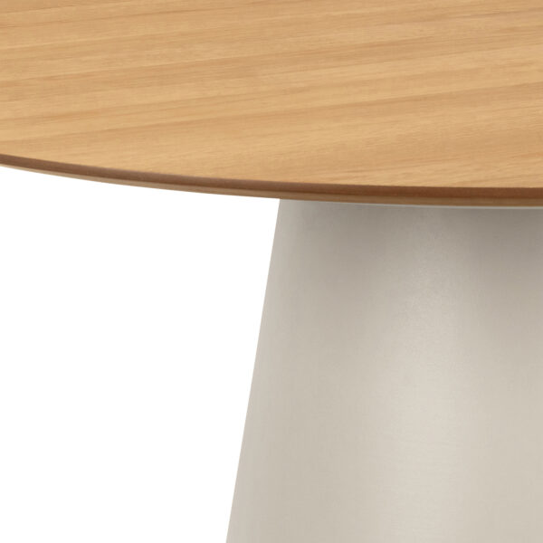 Soli Round Dining Table in Oak/Grey 120x75cm Included 4 Ella Swivel Beige Dining Chair - Image 6