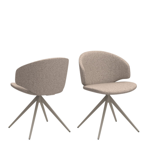 Soli Round Dining Table in Oak/Grey 120x75cm Included 4 Ella Swivel Beige Dining Chair - Image 7