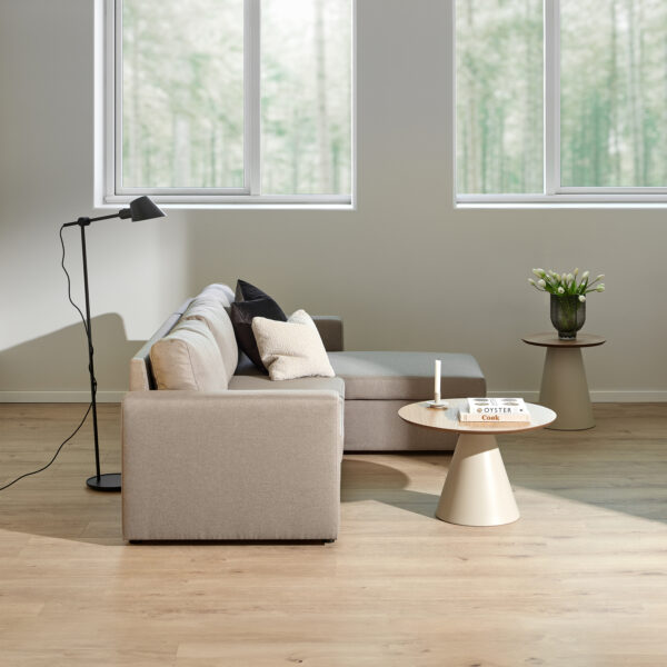 Soli Round Coffee Table in Oak/Grey 45x48cm - Image 3