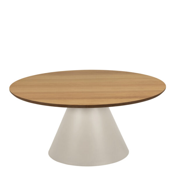 Soli Round Coffee Table in Oak/Grey 85x40cm - Image 2