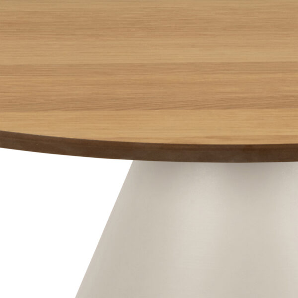 Soli Round Coffee Table in Oak/Grey 85x40cm - Image 4