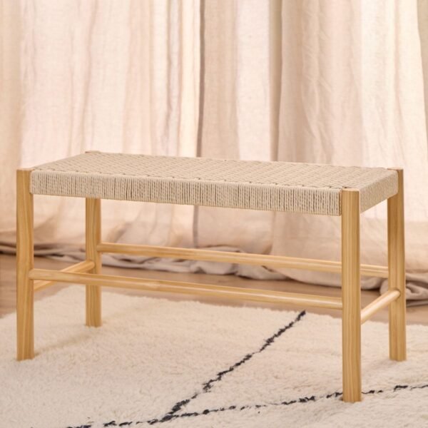 Alvin Weaved Bench in Off White - Image 2