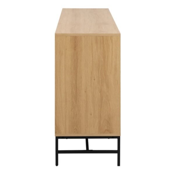 Albany Wide Chest of 6 Drawers in Oak/Black Legs - Image 4